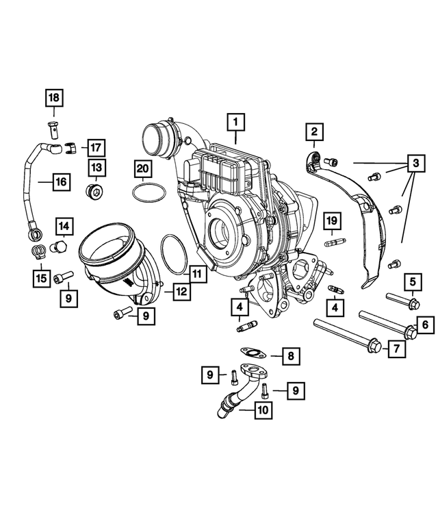 R8211213AD - 3.0L Turbo Diesel; Engine: Turbocharger, Remanufactured for Mopar Image