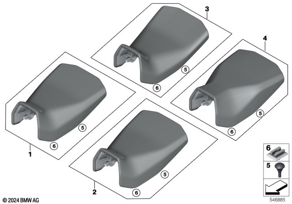 52538829432 - Driver Seat Komfort Low - Black/Grey 2023-2026 BMW