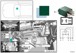 61366980177 - Vehicle Electrical System: Relay, Changer, Green for BMW Image
