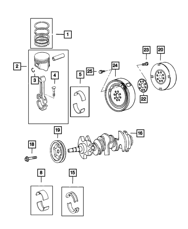 4897035AB - Engine 3.5L Six Cylinder: Complete Engine Piston Ring Set for Mopar Image image
