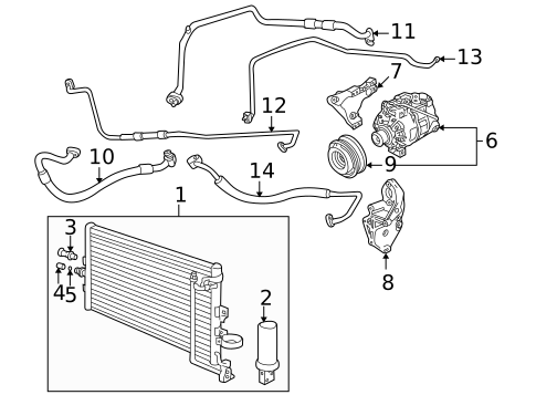 Condenser, Compressor & Lines for 2010 Saab 9-5 #2