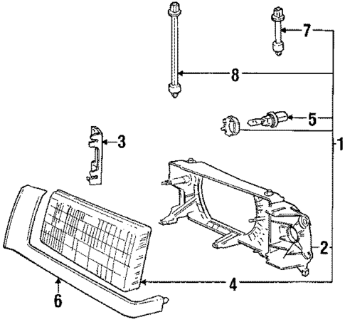 Headlamp Components for 1991 Volvo 740 #0