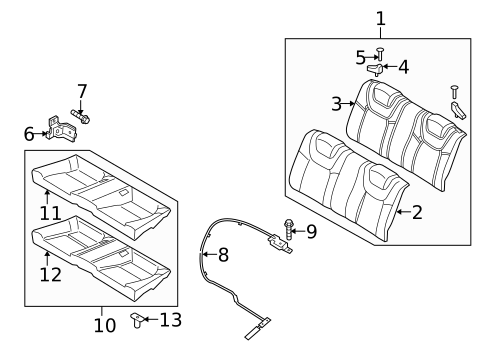 Rear Seat Components for 2010 Hyundai Genesis Coupe #0