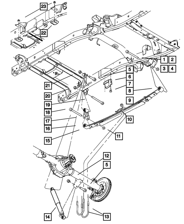 52122501AE - Rear Suspension: Suspension Shock Absorber for Mopar Image image