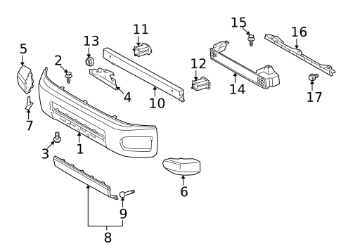 Bumper & Components - Front for 2014 Toyota FJ Cruiser #0