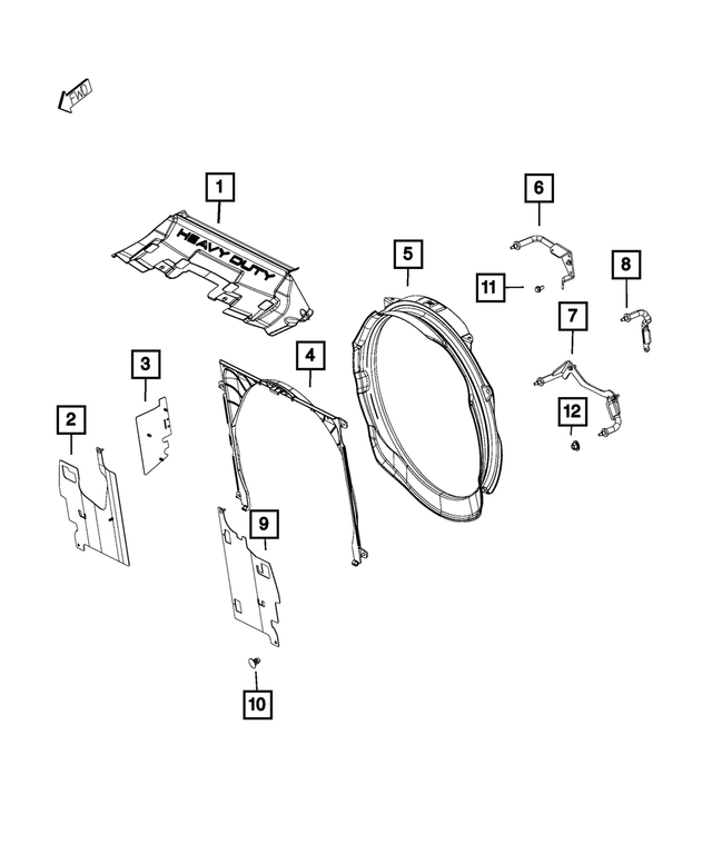 52014743AA - Cooling: Radiator Side Air Seal, Left for Mopar Image image