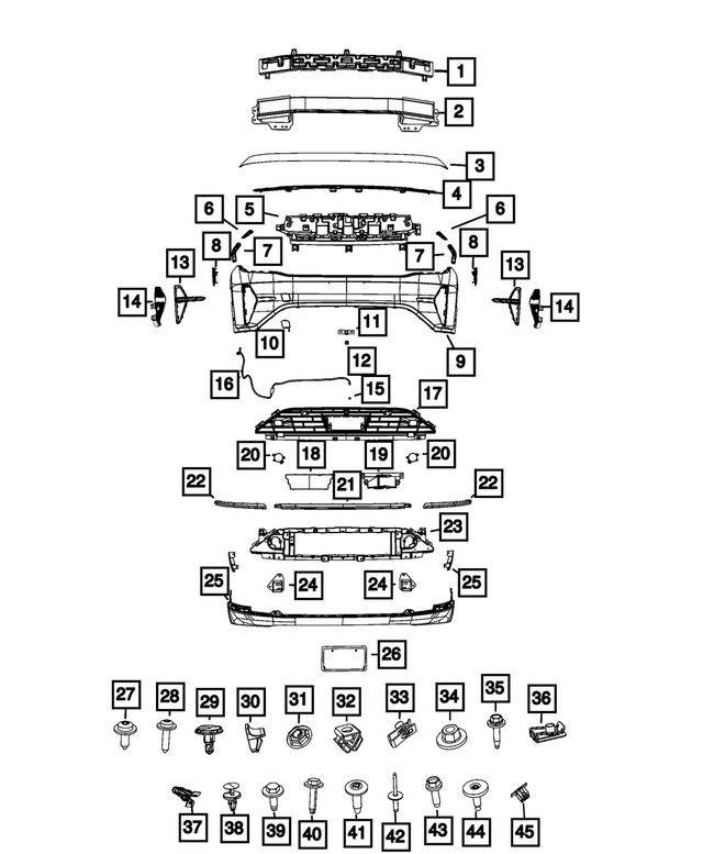68586367AA - Frame, Bumper and Fascia: Front Energy Absorber for Mopar Image