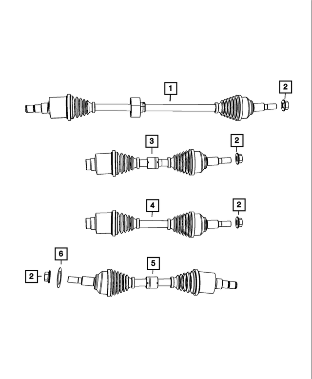 R8067361AB - Front Wheel Drive; Differential and Drive Line: Front Drive Shaft, Left, Remanufactured for Mopar Image