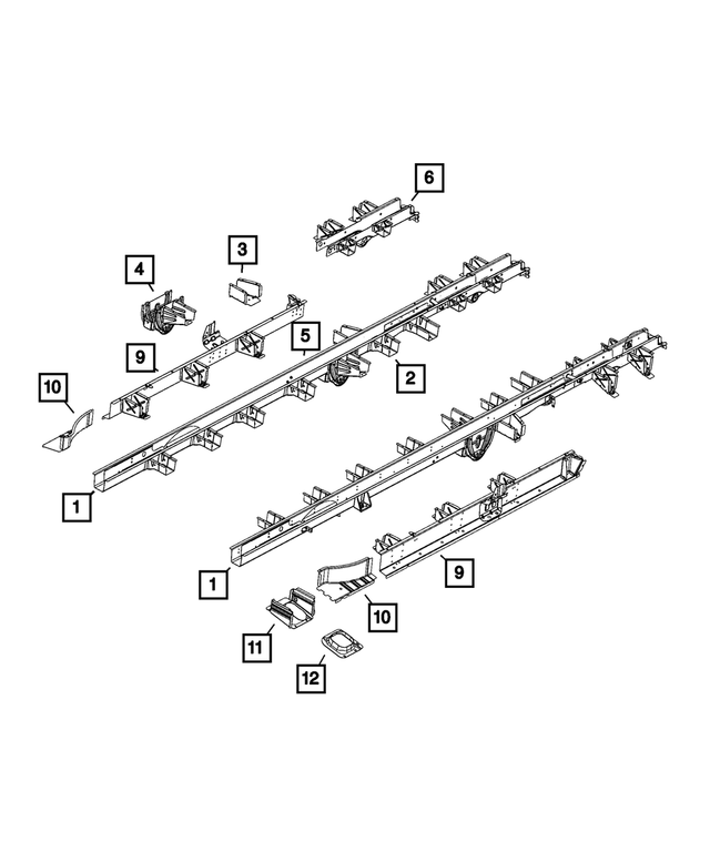 68590102AA - Frame, Bumper and Fascia: Rear Suspension Reinforcement, Left for Mopar Image