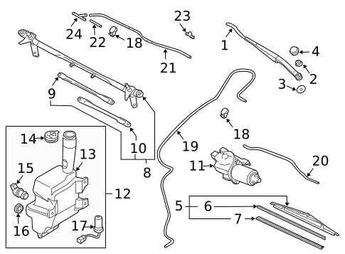 Wiper & Washer Components for 2003 Mazda 6 #0