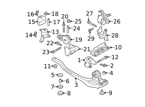 Engine & Trans Mounting for 2010 Mercury Mariner #1