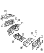 68137845AB - Interior Trim: Body Panel Deadener for Dodge: Ram 1500, Ram 2500, Ram 3500 | Ram: 1500, 1500 Classic, 2500, 3500 Image