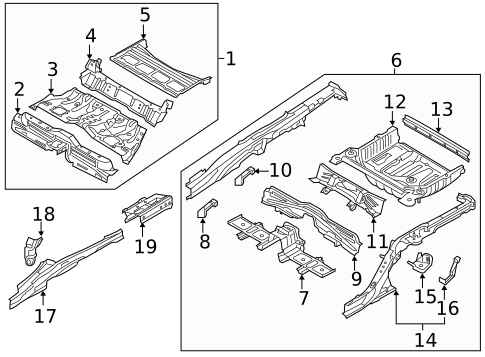 Rear Floor & Rails for 2018 Genesis G80 #0