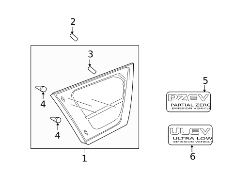 Glass & Hardware for 2011 Mitsubishi Outlander #0