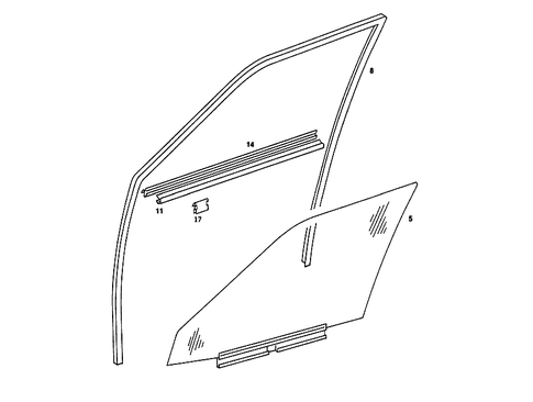 Front Door Windows for 1989 Mercedes-Benz 190 E #0