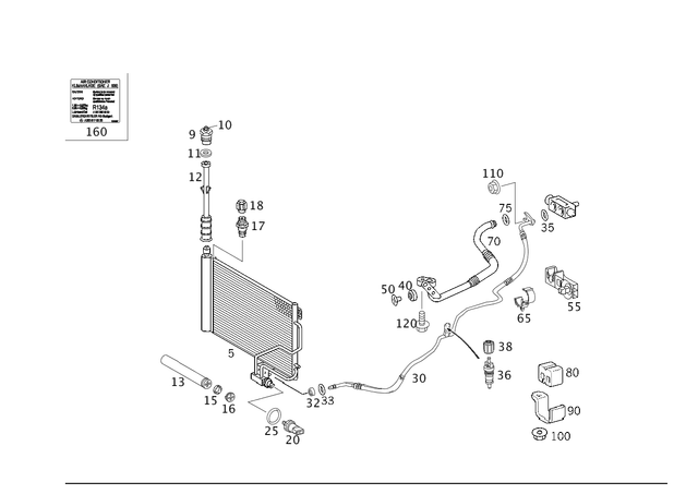2038302815 - Heating and Ventilation: Piping for Mercedes-Benz: 180C, C230, C240, C280, C32 AMG, C320, C350 Image image