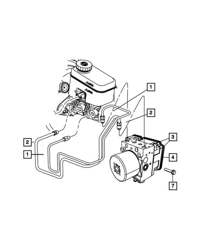 52129153AF - Service Brakes: Master Cylinder To Hcu Tube Assembly, Brake for Mopar Image
