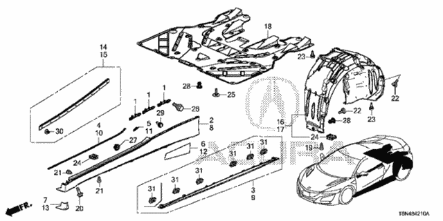 Molding - Side Sill Garnish for 2017 Acura NSX #0