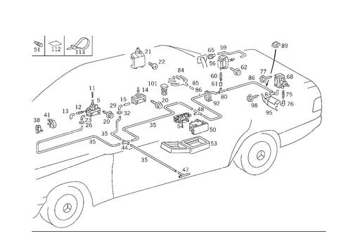 Central Locking System for 1993 Mercedes-Benz 400E #1