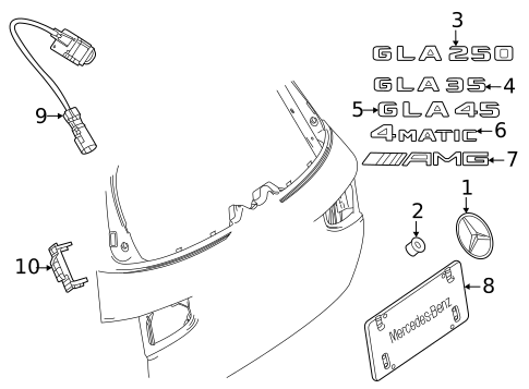Exterior Trim - Lift Gate for 2021 Mercedes-Benz GLA35 AMG #0
