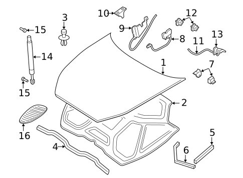 Hood & Components for 2004 Jaguar XK8 #0
