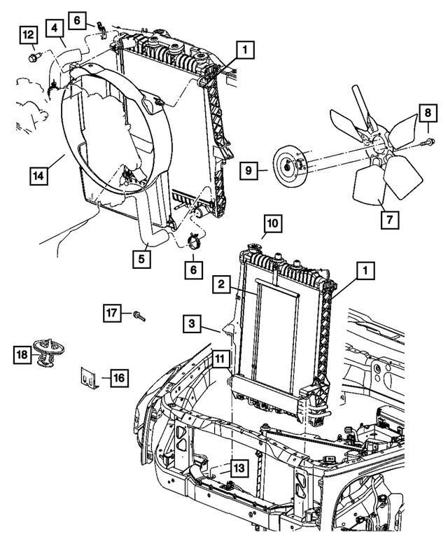 52029043AD - Cooling: Engine Cooling Radiator for Mopar Image