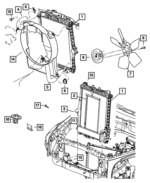 Radiator and Related Parts for 2006 Dodge Durango #0