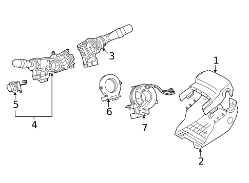 Shroud, Switches & Levers for 2021 Lexus LX570 #0