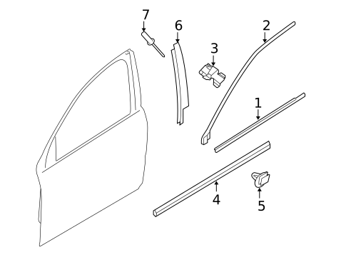 Exterior Trim - Front Door for 2009 Volvo S80 #0