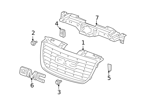 Grille & Components for 2008 GMC Yukon XL 1500 #0