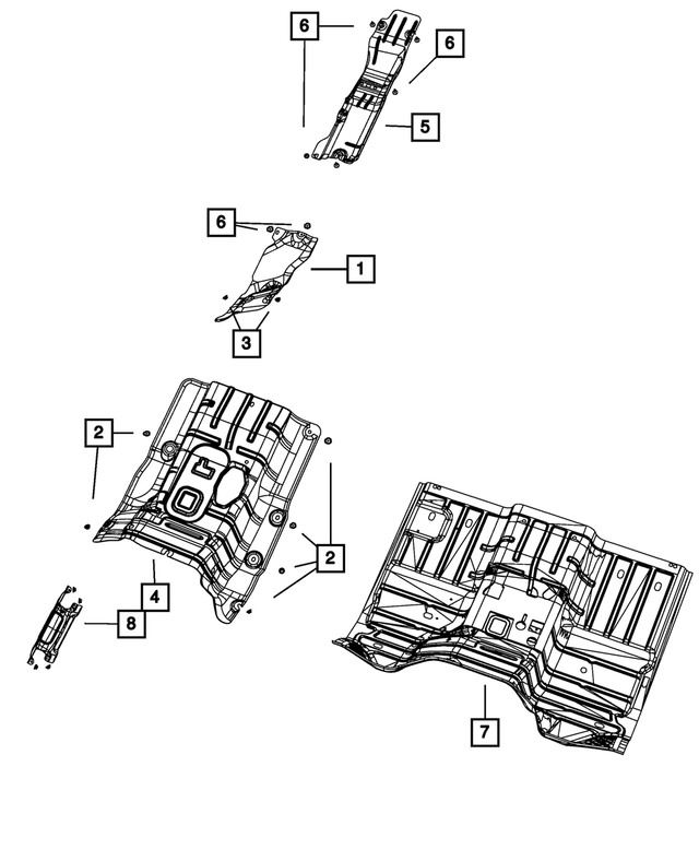 68066354AA - Exhaust: Floor Pan Front Tunnel Silencer for Mopar Image image