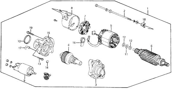 Starter Motor (Mitsuba) for 1991 Honda Civic #0