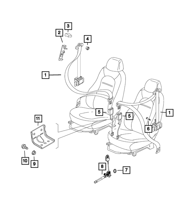 5YG70LXHAA - Restraints: Retractor Seat Belt, Left for Mopar Image
