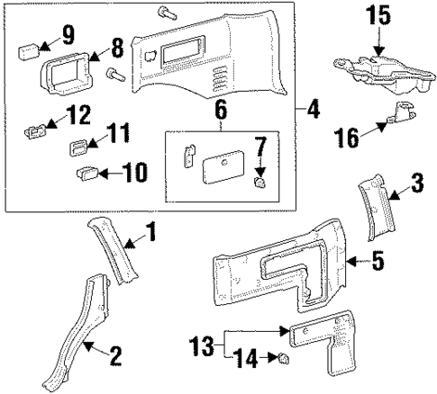 Interior Trim - Quarter Panels for 1996 Lexus LX450 #0