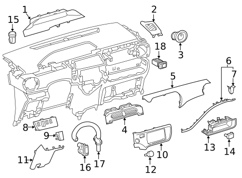 Instrument Panel Components for 2014 Toyota Prius C #0