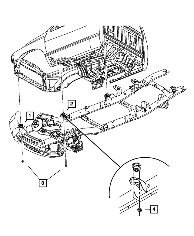 55366480AB - Frame, Bumper and Fascia: Body Hold Down Cushion for Mopar Image