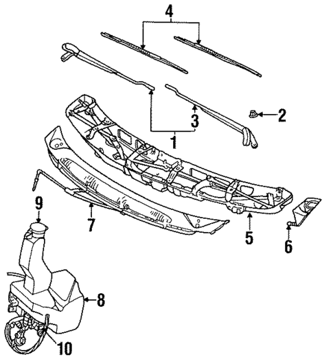 Wiper & Washer Components for 2000 Chrysler Grand Voyager #0