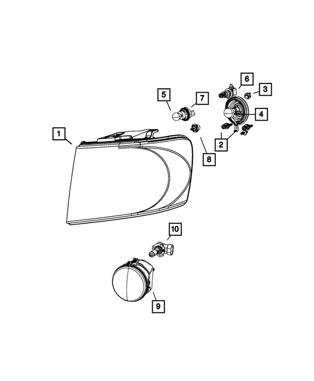 55078017AI - Electrical: Headlamp Park And Turn Lamp, Left for Mopar Image