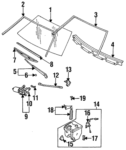 Glass - Windshield for 1990 Nissan Sentra #0