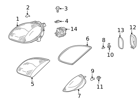 Bulbs - Chassis for 1998 Mercedes-Benz SLK230 #1