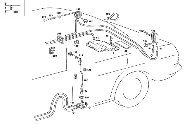 1267300121 - Vacuum System: Lever for Mercedes-Benz Image image