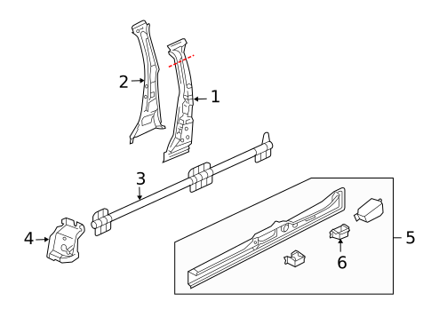 Center Pillar & Rocker for 2004 Volkswagen Touareg #0