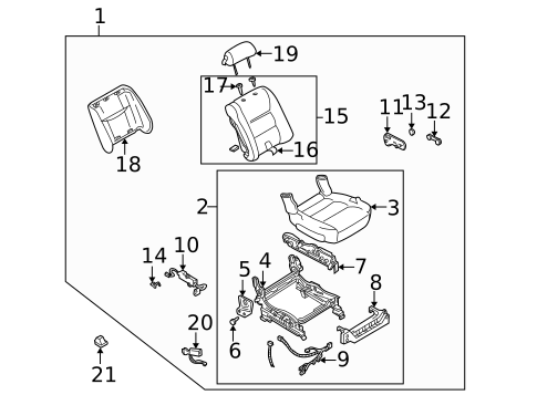 Front Seat Components for 1997 Mazda Millenia #0