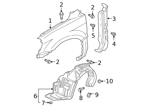 Fender & Components for 2008 Honda Pilot #0