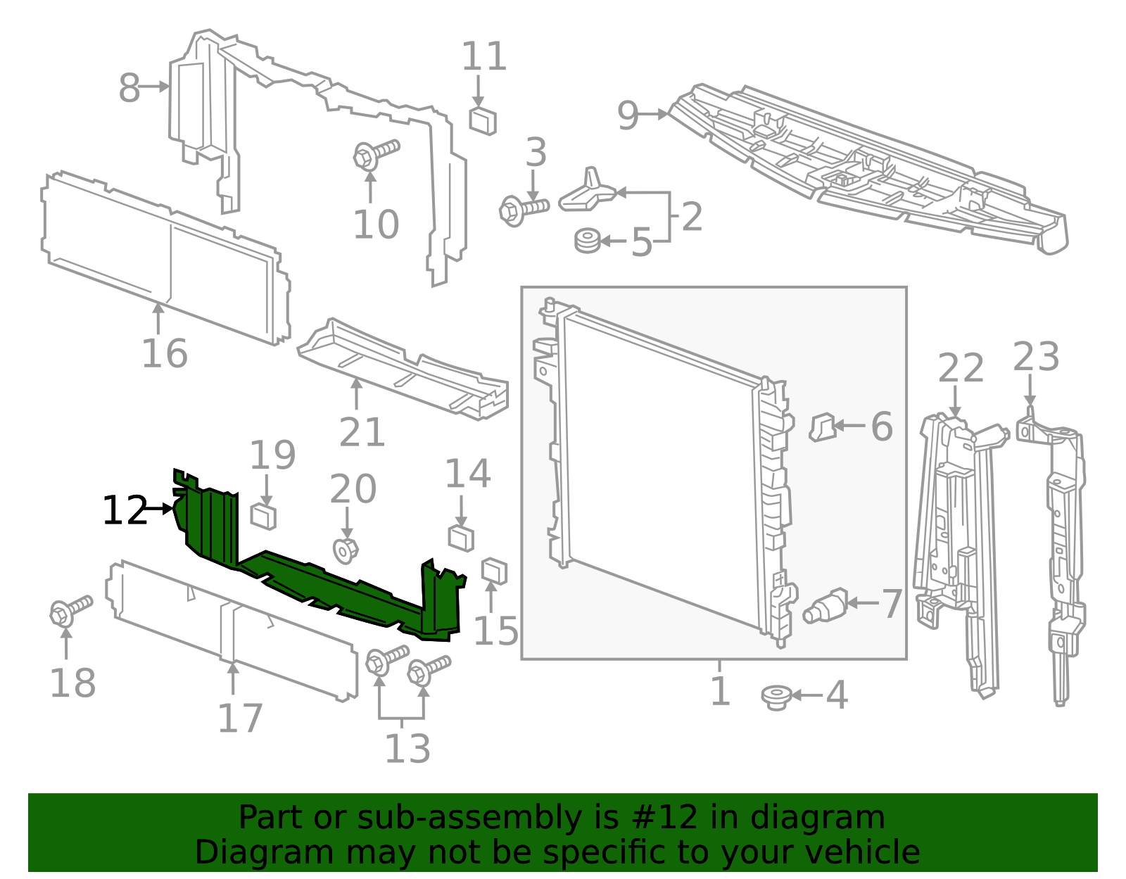 2020-2021 Chevrolet Traverse Lower Radiator Air Baffle 84553969 | OEM ...