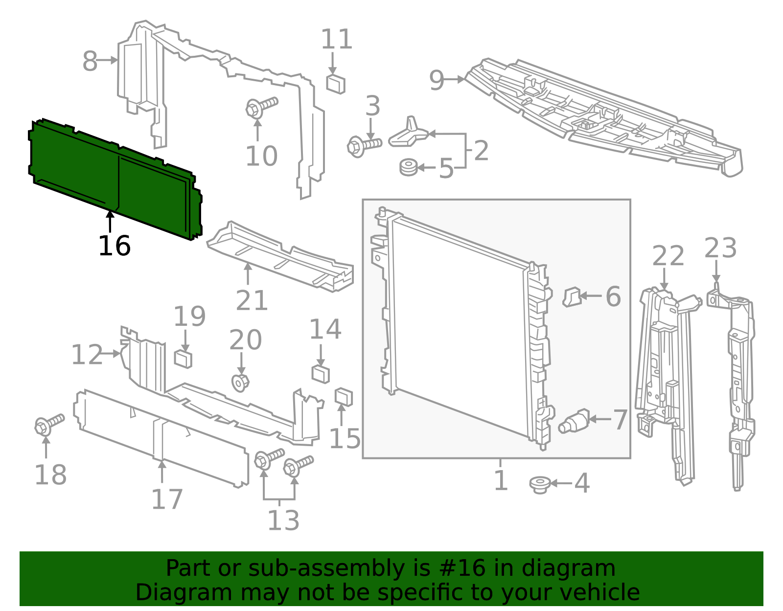 2022-2024 Chevrolet Front Bumper Shutter 85068769 | TascaParts.com