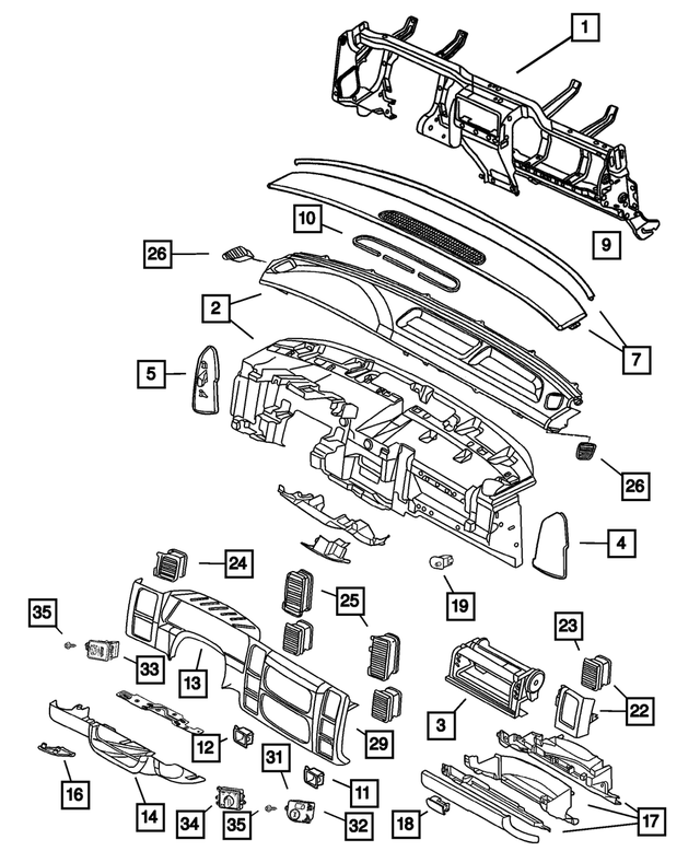 1BL701DHAA - Instrument Panel and Radios and Consoles: Instrument Panel for Mopar Image image