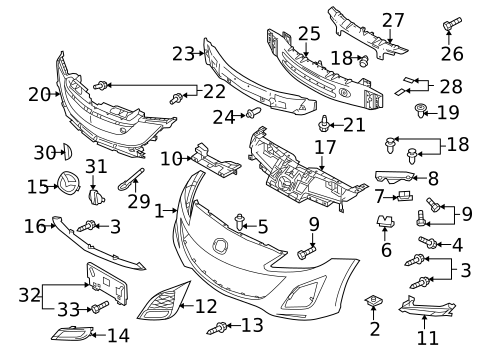 Bumper & Components - Front for 2011 Mazda 3 #0