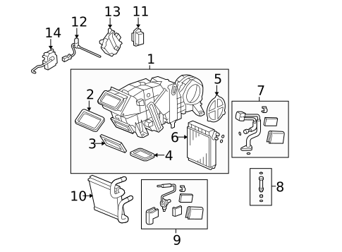 Evaporator & Heater Components for 2013 Honda Pilot #1
