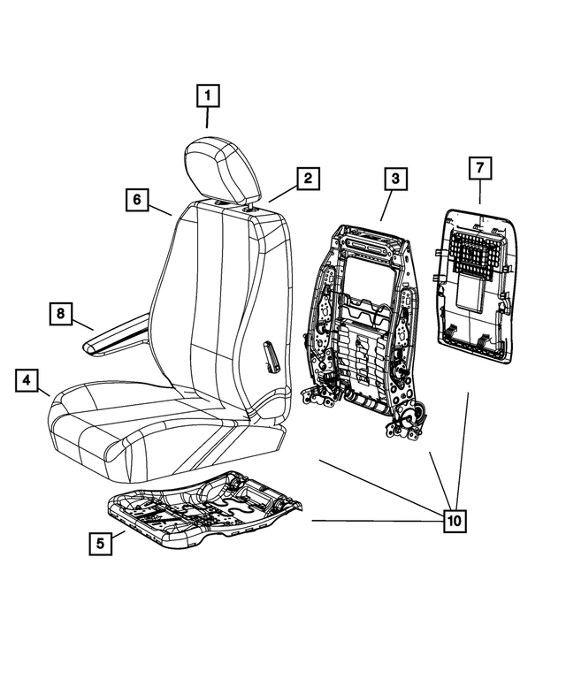 1JA891D5AA - Interior Trim: Front Headrest for Chrysler: Town &amp; Country | Dodge: Grand Caravan Image
